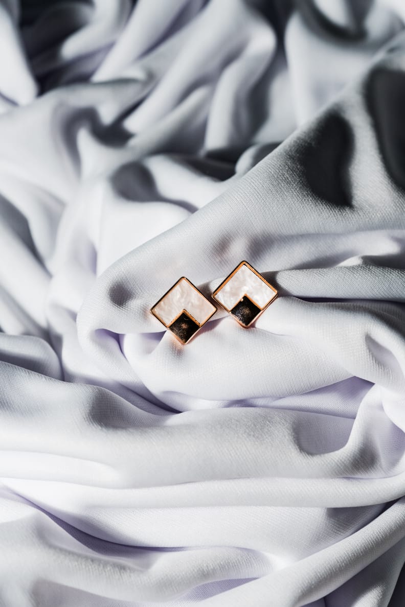 Blush Square Stud Earrings