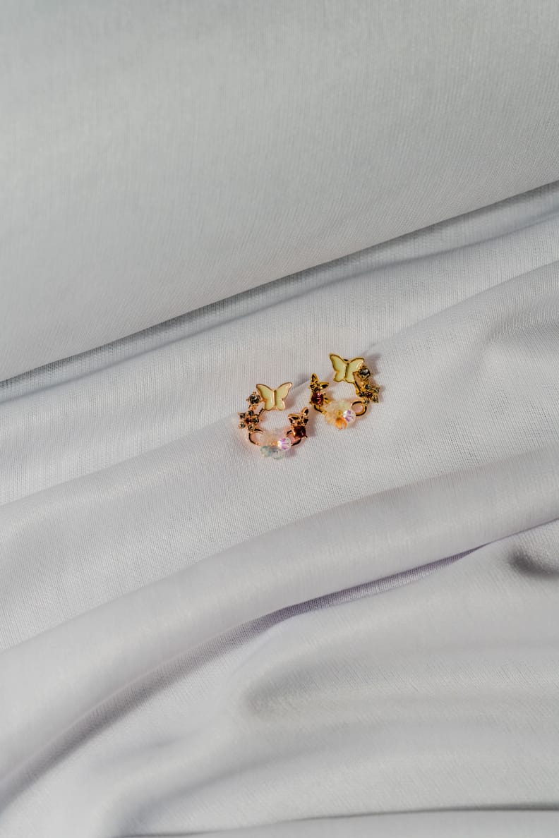 Blush Floral Spark Earrings