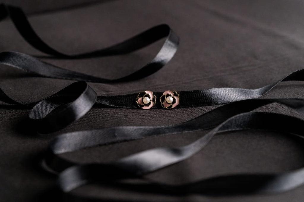 Royal Rose Pearl Stud Earrings