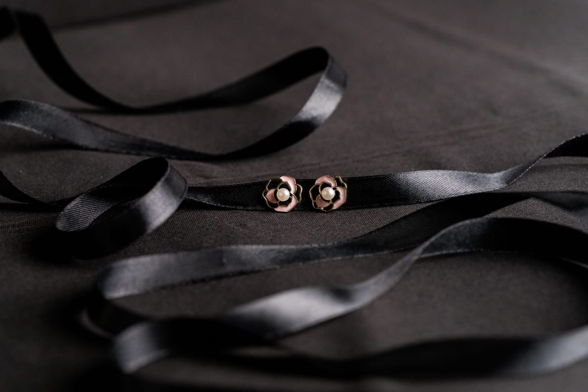 Royal Rose Pearl Stud Earrings