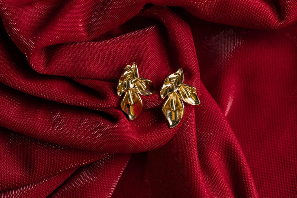 Golden Bloom Leaf Earrings