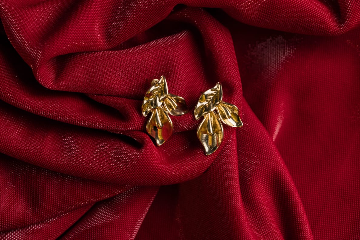 Golden Bloom Leaf Earrings