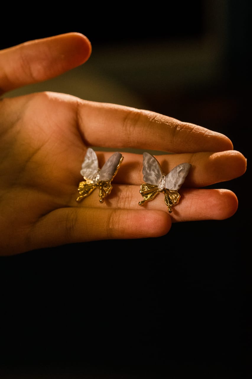 Pearl Mist Butterfly Earrings