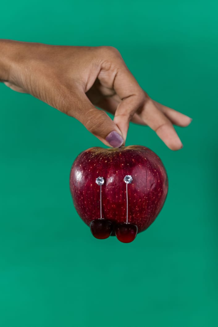 Red cherry drop earrings