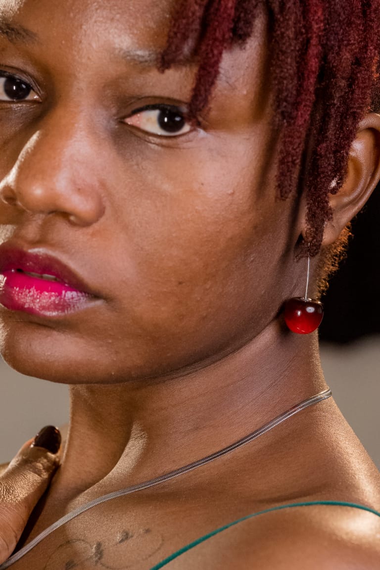 Red cherry drop earrings