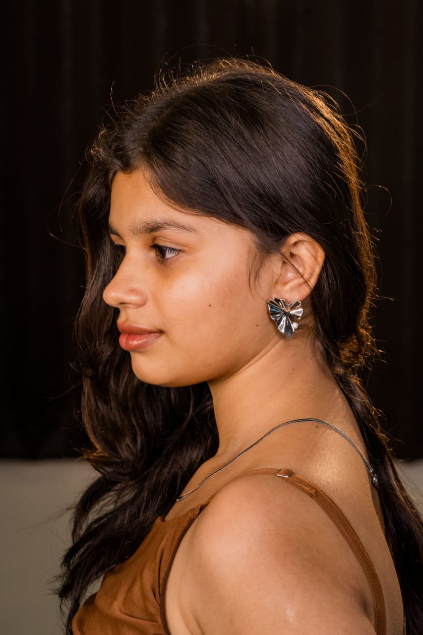 Silver Bloom Leaf Earrings