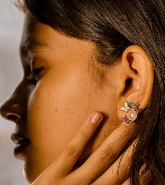 Crystal Bloom Butterfly Earrings