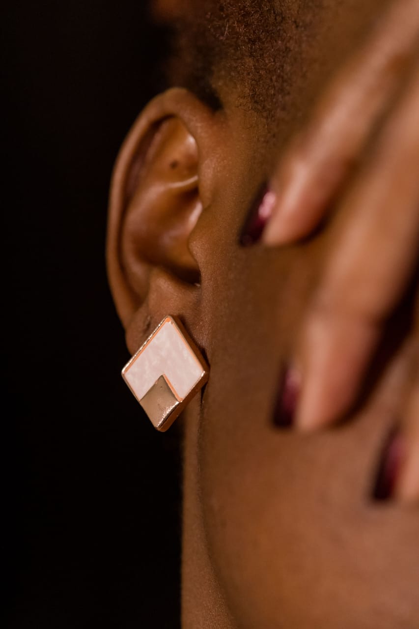 Blush Square Stud Earrings