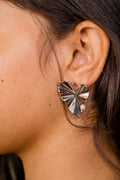 Silver Bloom Leaf Earrings