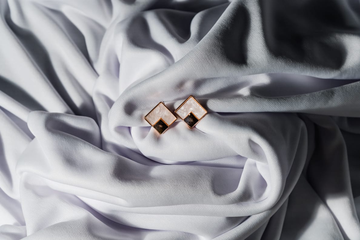 Blush Square Stud Earrings