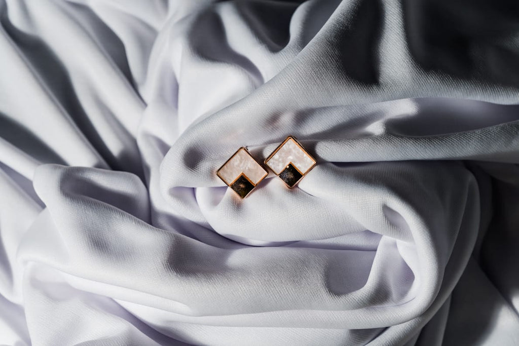 Blush Square Stud Earrings