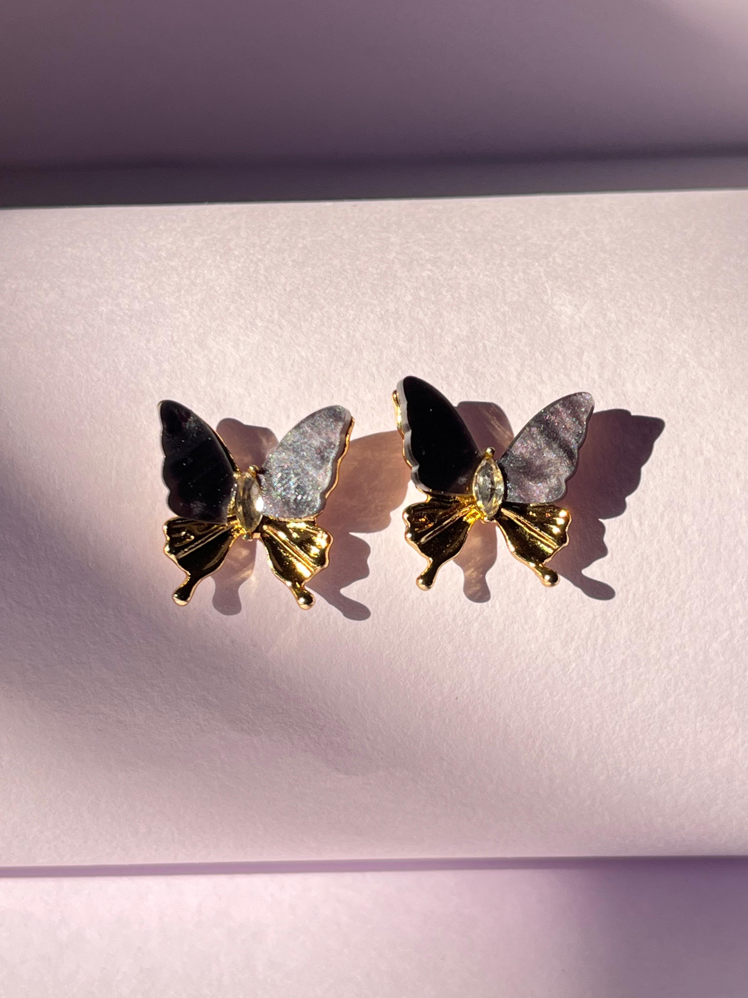 Midnight Glow Butterfly Earrings