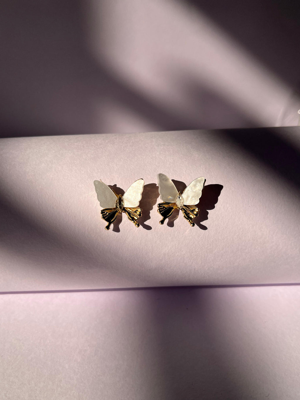 Ivory Glow Butterfly Earrings