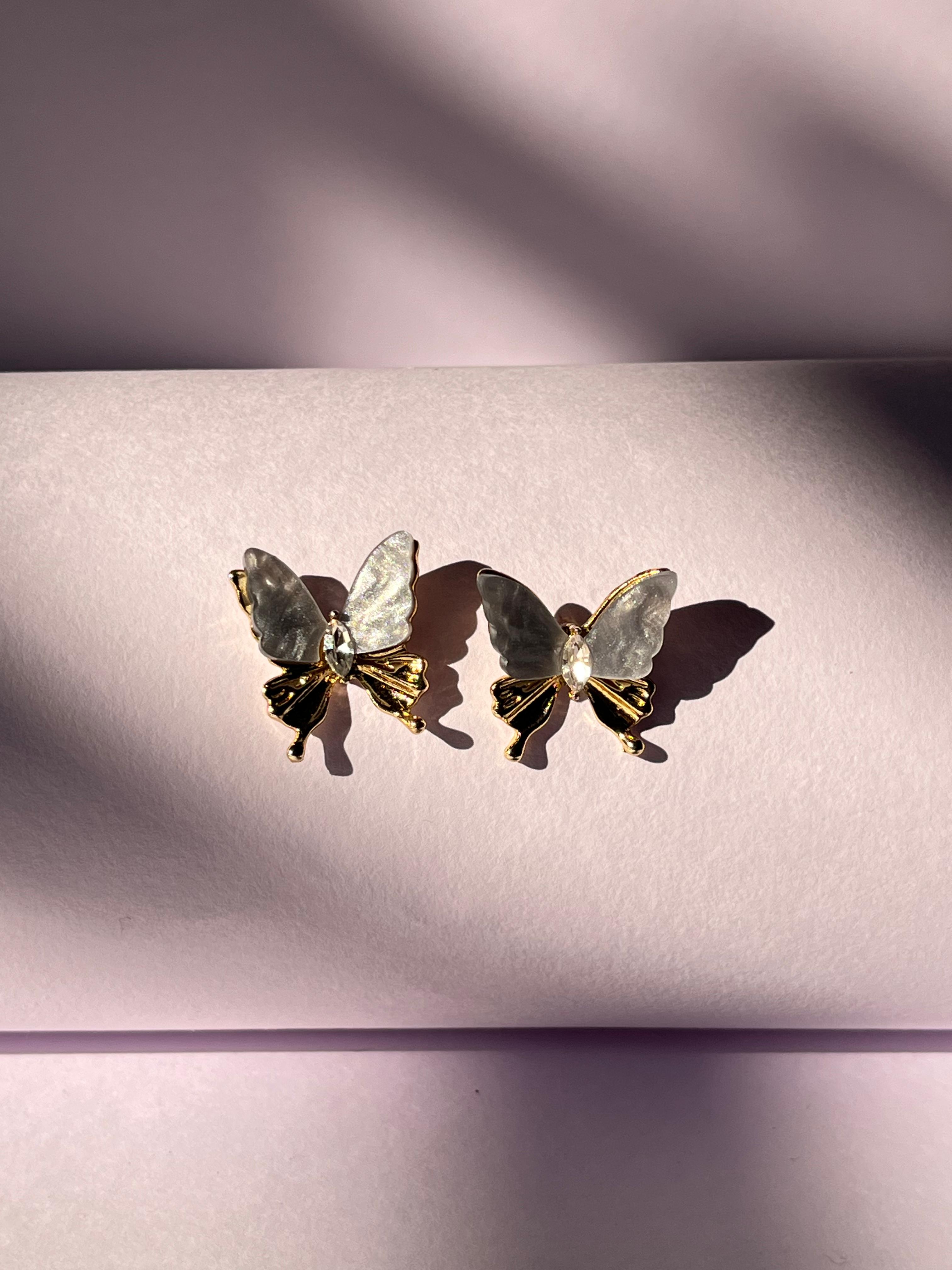Pearl Mist Butterfly Earrings