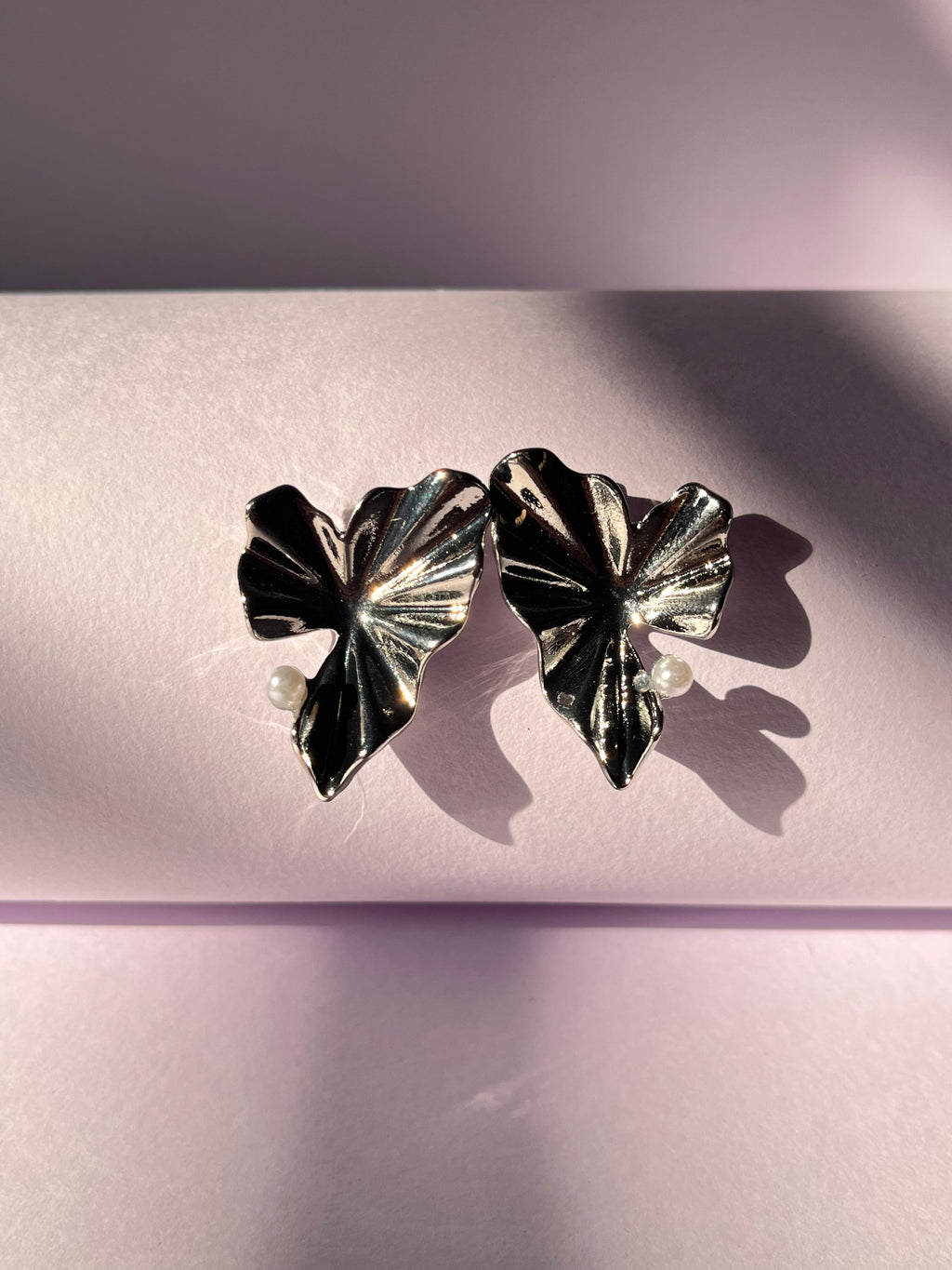 Silver Bloom Leaf Earrings