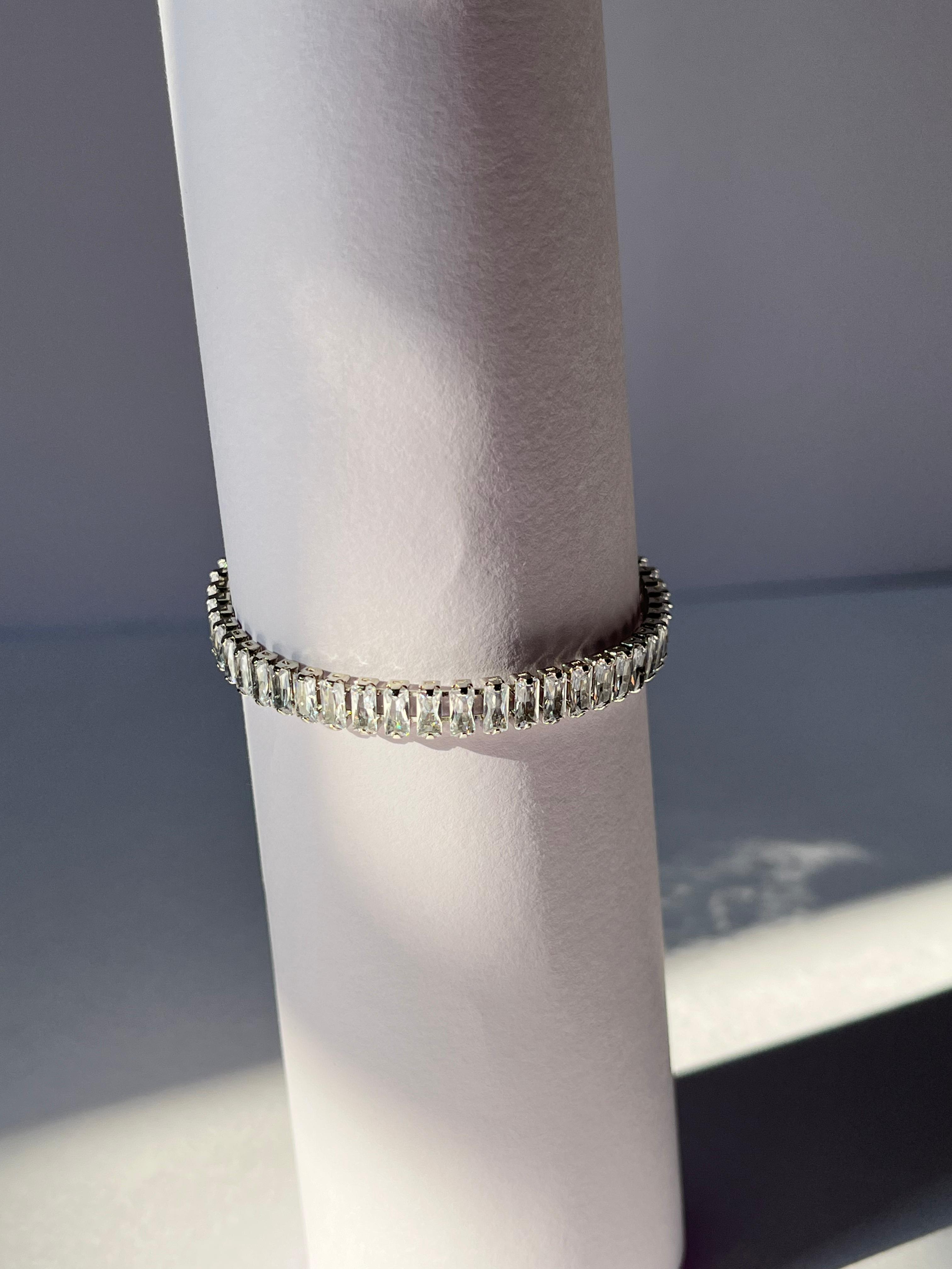 Silver crystal bracelet