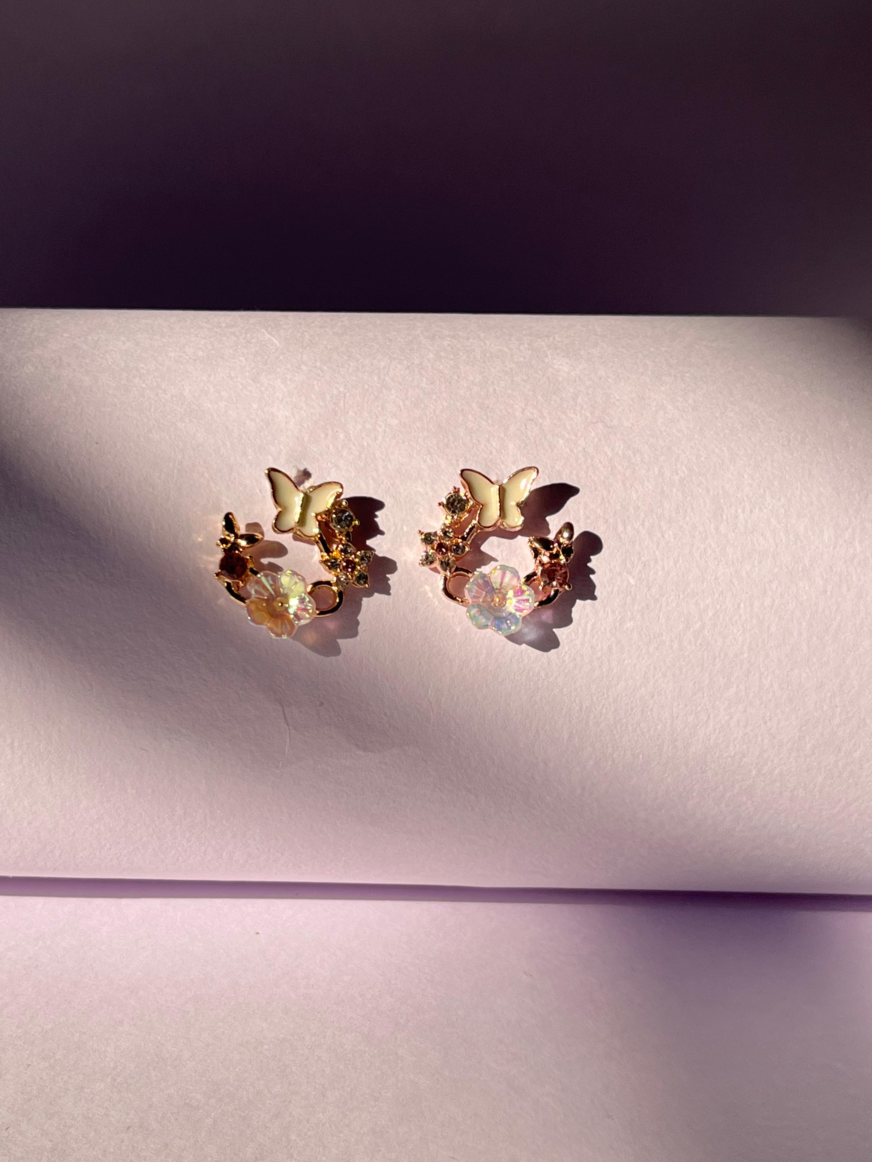 Blush Floral Spark Earrings