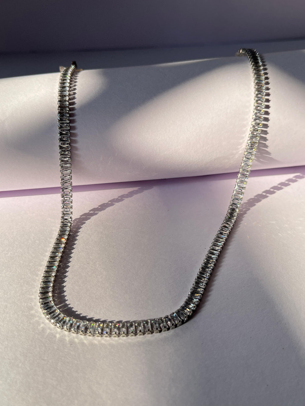 Silver crystal necklace