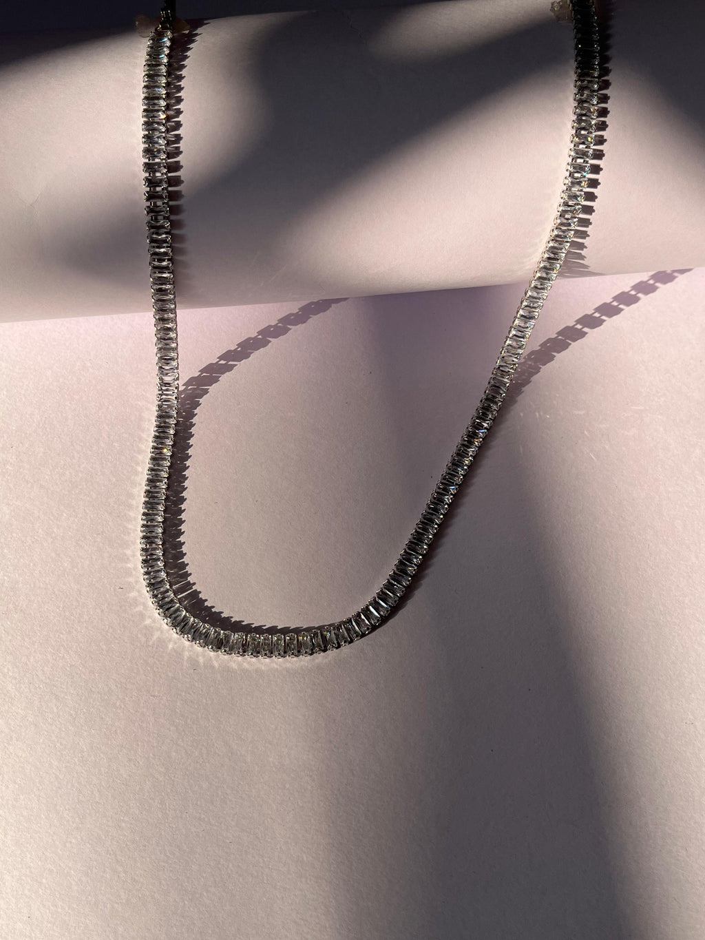 Silver crystal necklace