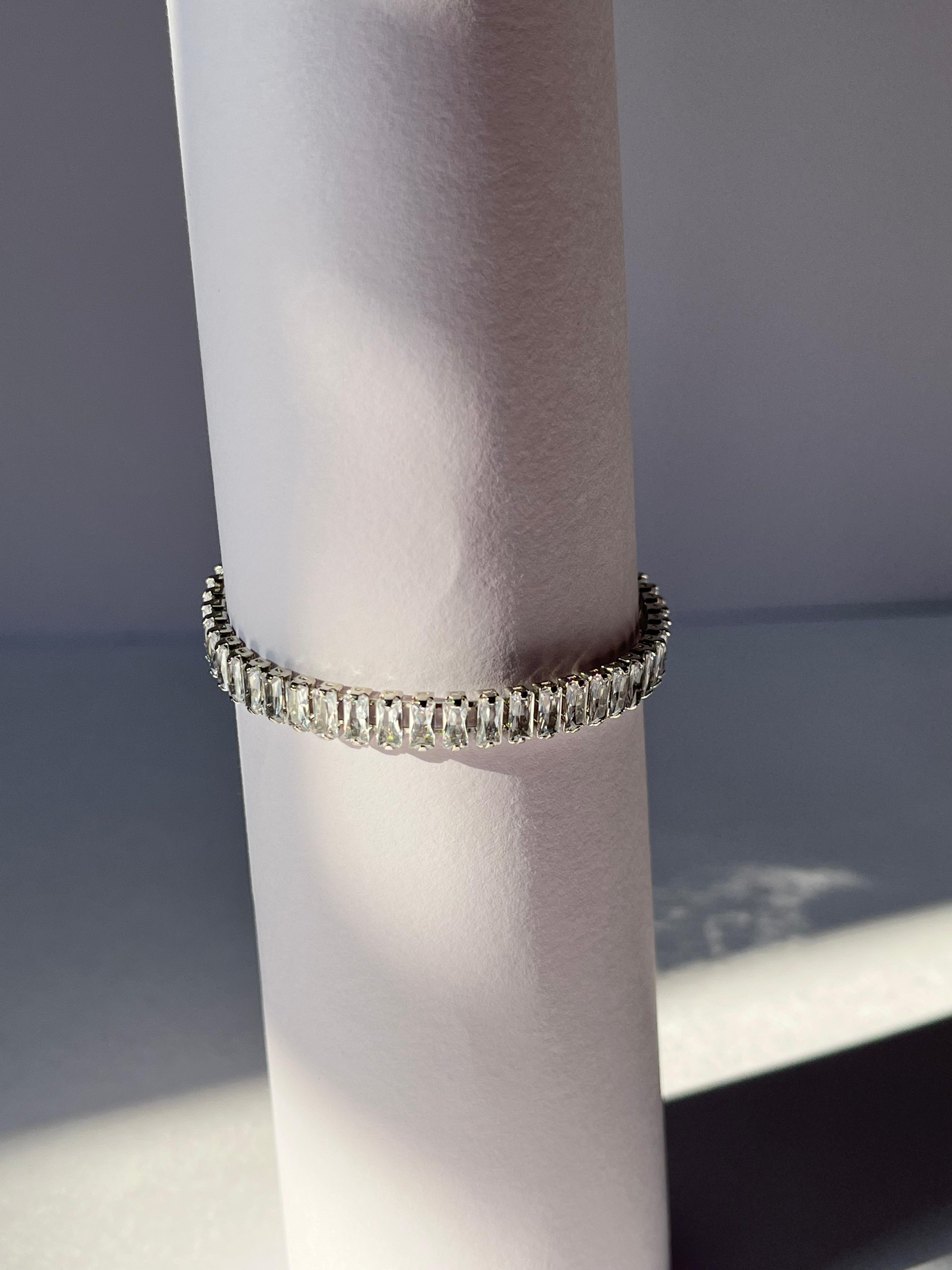 Silver crystal bracelet