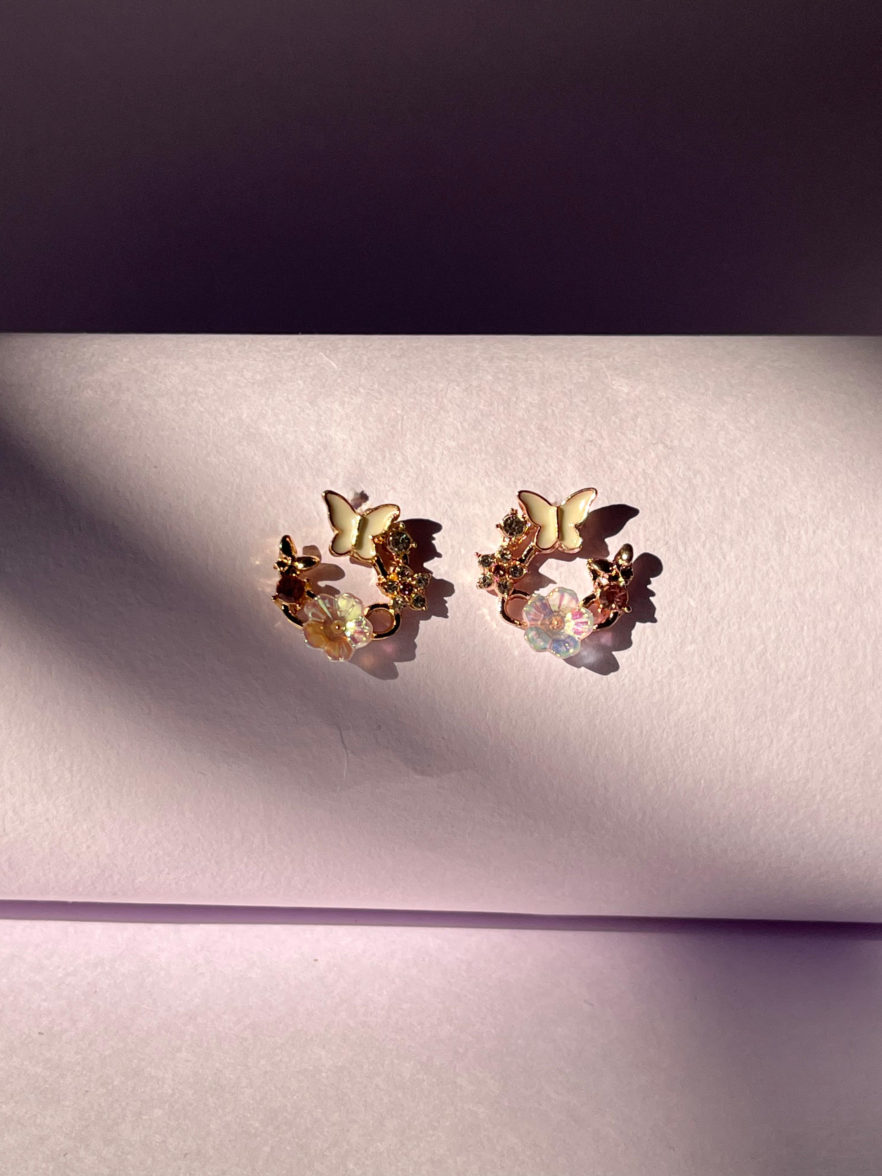 Blush Floral Spark Earrings